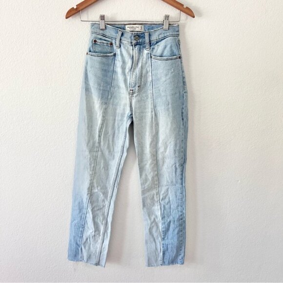 Abercrombie Ankle Straight Ultra High Rise Front Seam Jeans Sz 25/0 - Picture 1 of 5